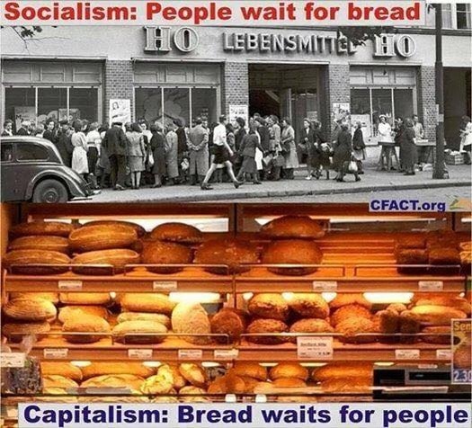 Socialism people wait for bread