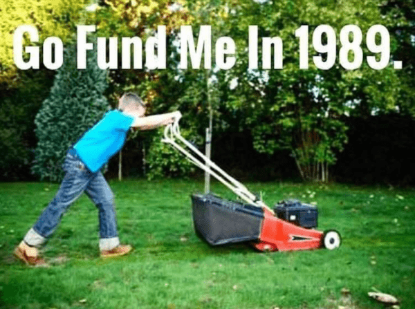 Mowing lawns in 1989