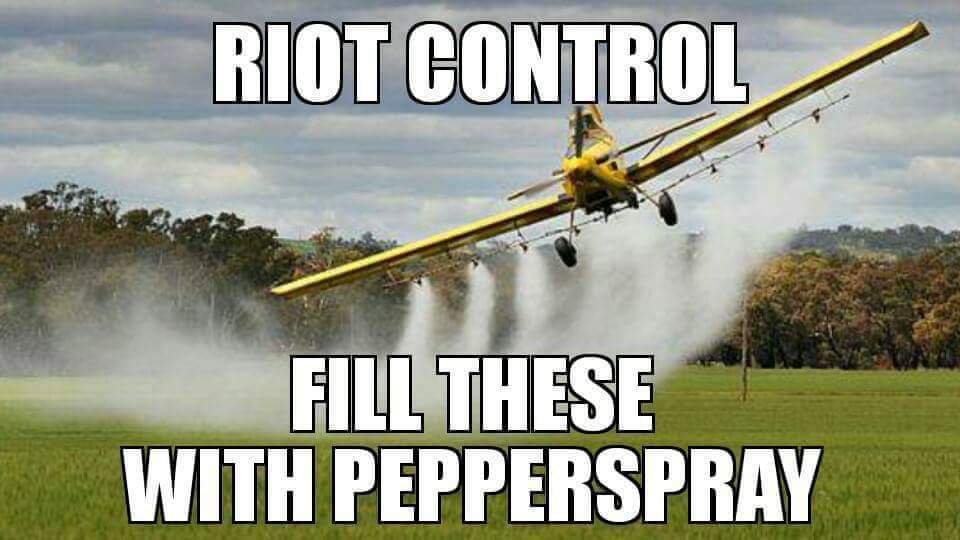 Plane with pepper spray