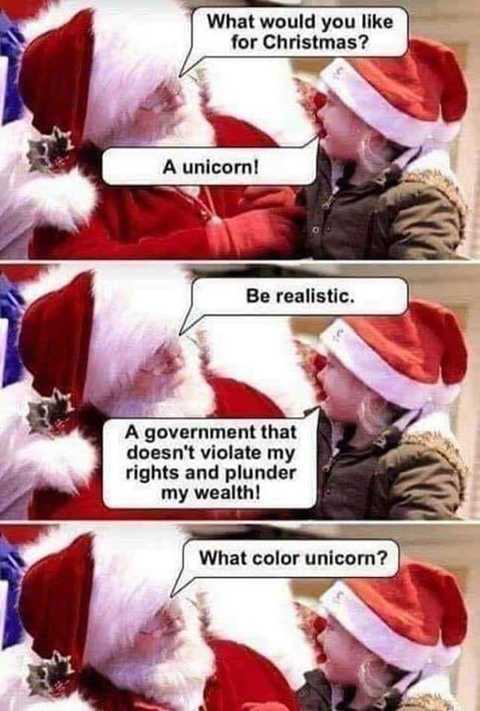 Santa and liberty unicorns