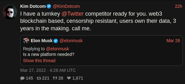Kim Dotcom on Musk