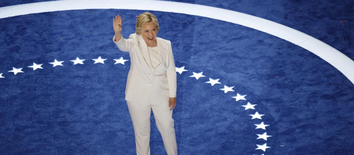 Hillary waving