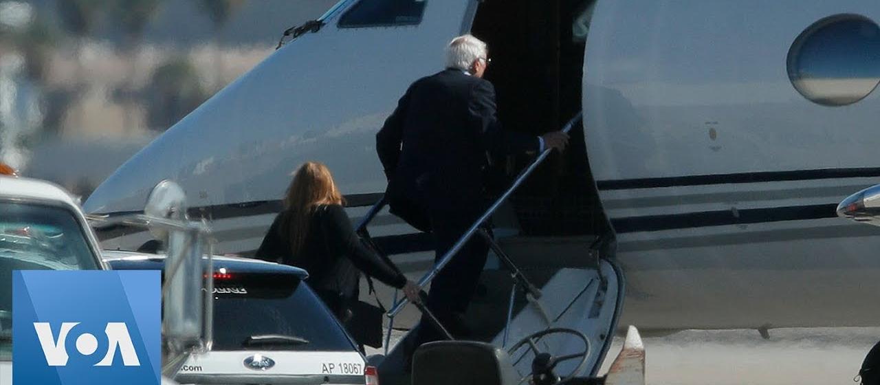 Bernie on a private plane