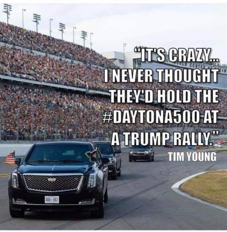 Daytona 500 at a Trump rally