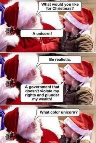 Santa and liberty unicorns