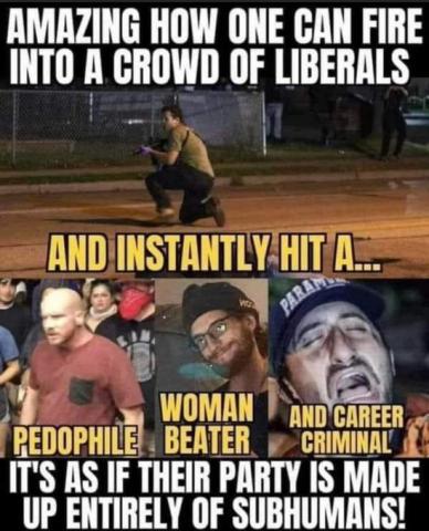 Crowd of liberals