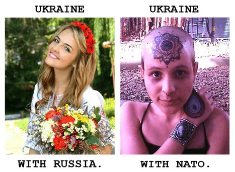 Ukraine with Russia and with NATO