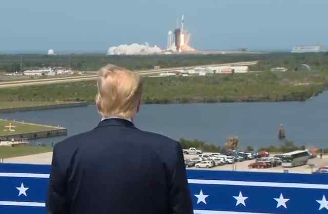 President watches SpaceX launch